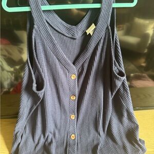 Women's Navy Sleeveless Top